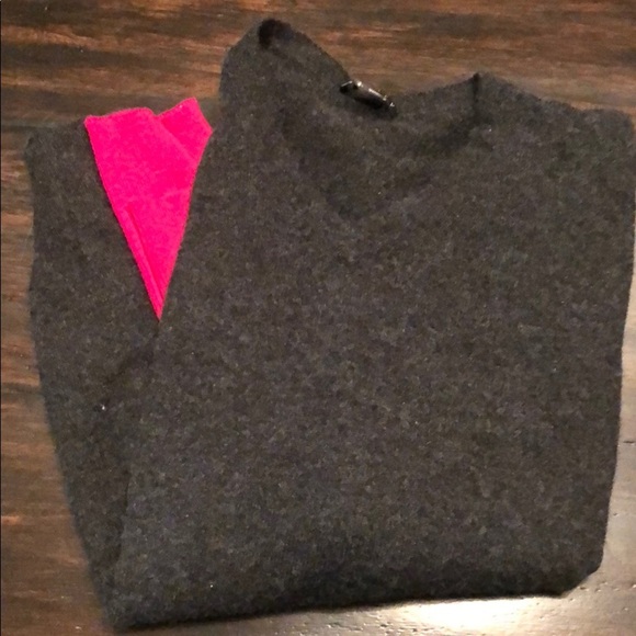 Theory large grey and pink L cashmere sweater - Picture 2 of 7
